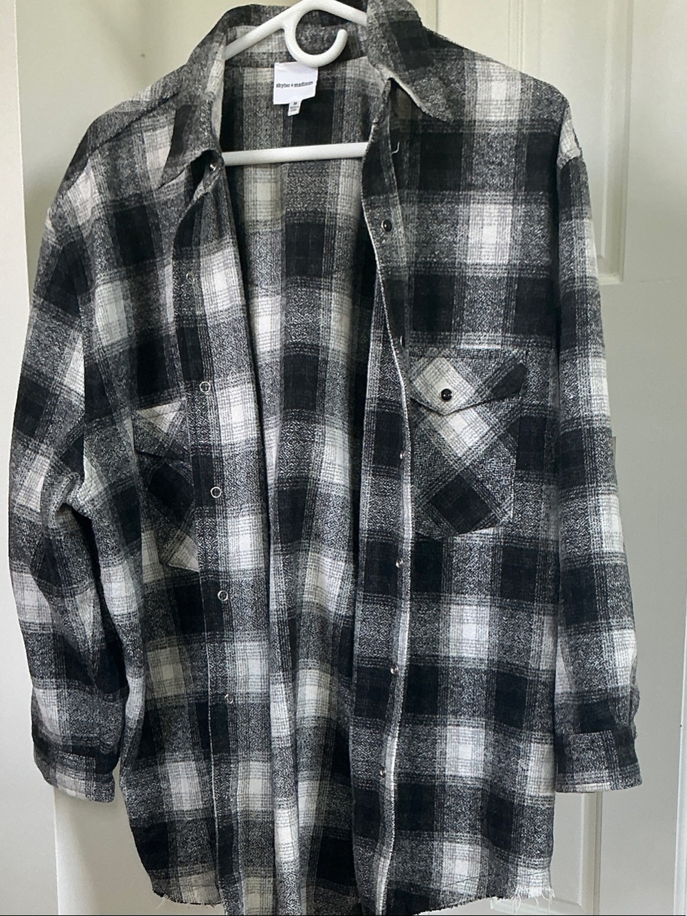 Skylar + Madison Black & White Plaid Shacket